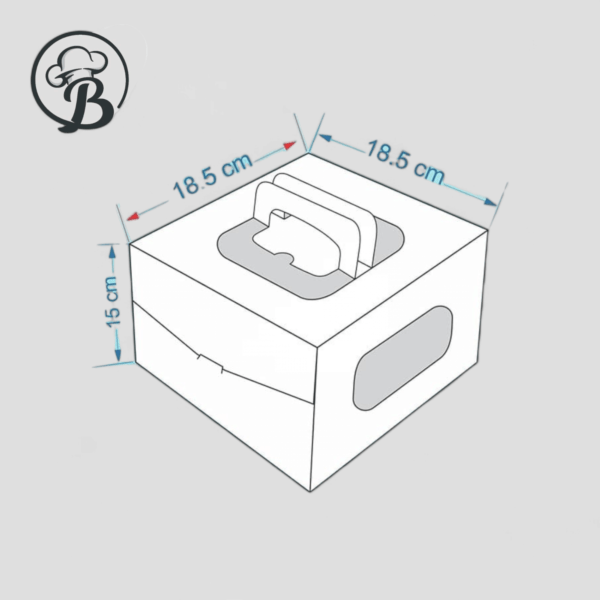 جعبه کیک دسته‌دار ۱۸.۵ در ۱۸.۵ ارتفاع ۱۵