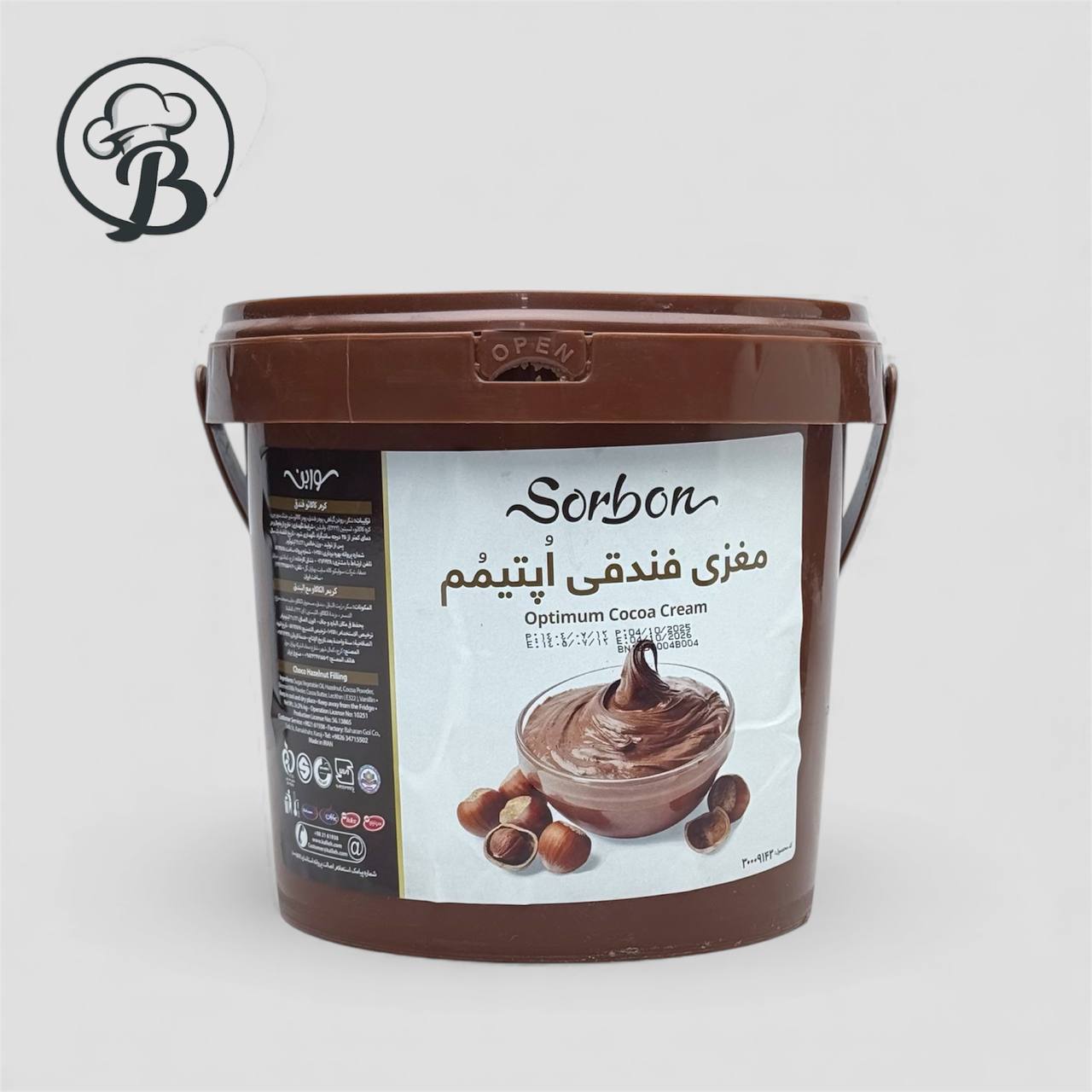 Optimum-Sorbon- Hazelnut-Cocoa-Cream-3kg کرم کاکائو فندقی 3 کیلویی اپتیمم سوربن